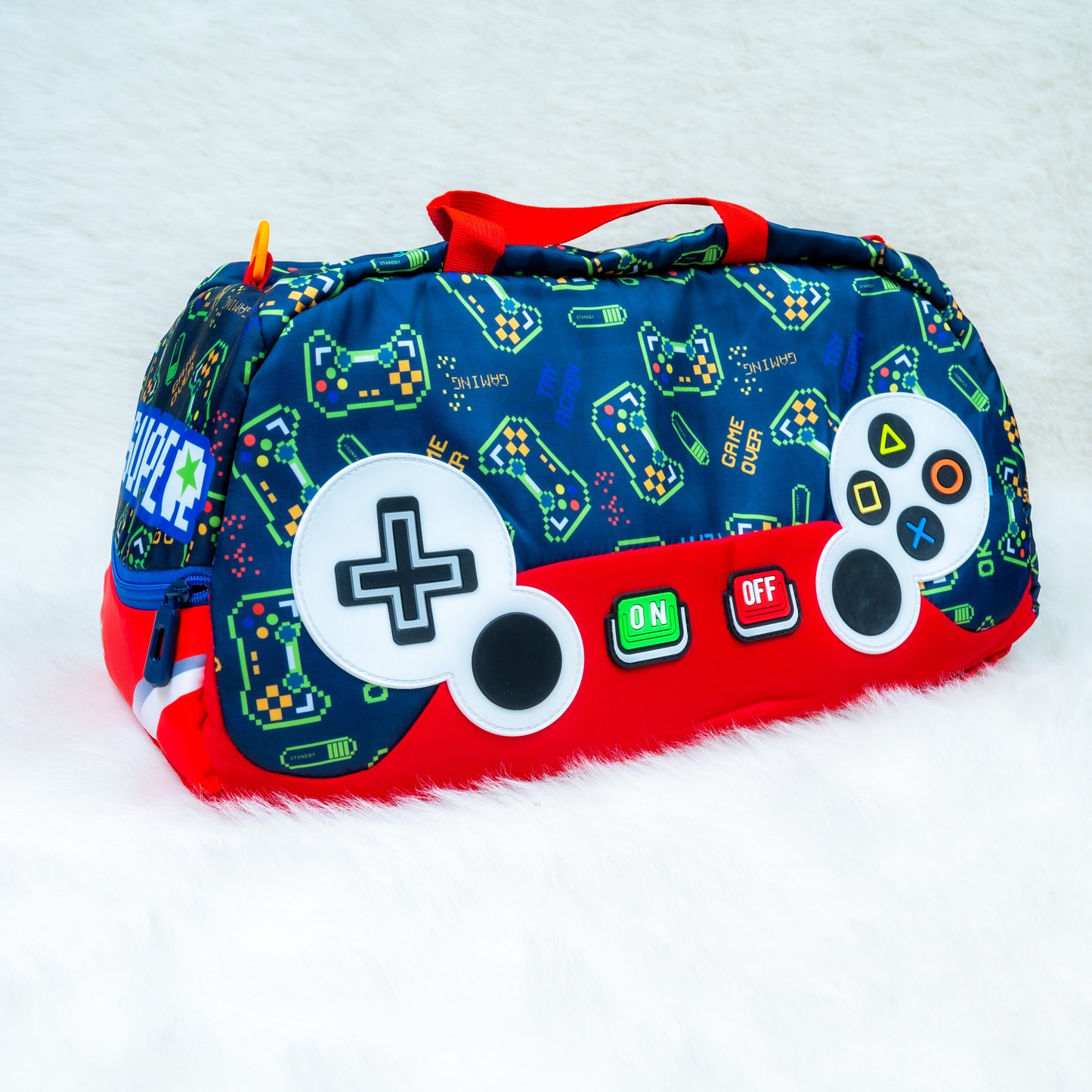 Super Gamer Kids’ Duffle Bag – Blue & Red
