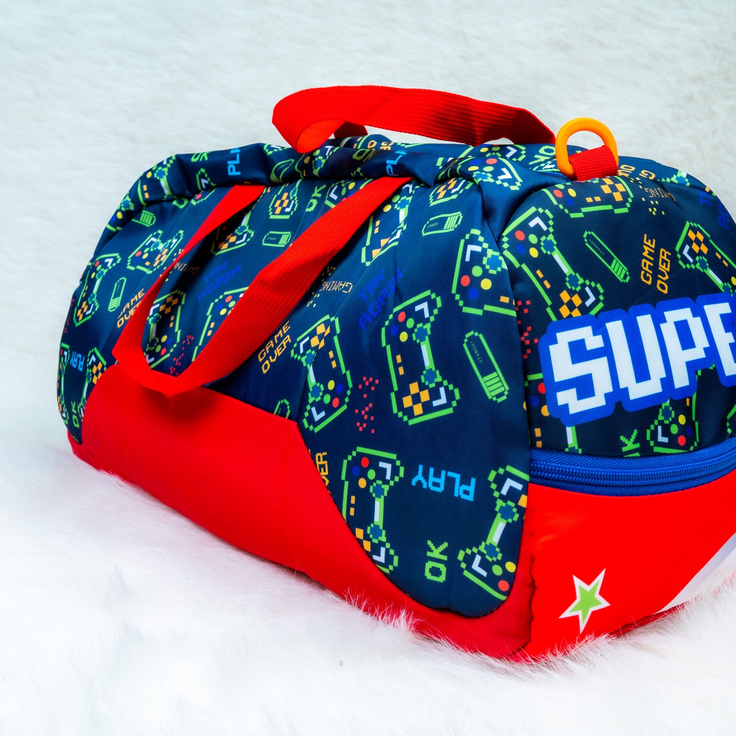 Super Gamer Kids’ Duffle Bag – Blue & Red