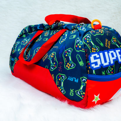 Super Gamer Kids’ Duffle Bag – Blue & Red