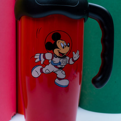 Mickey Mouse Red Travel Tumbler with Handle & Straw – Kids Favorite Drink Cup