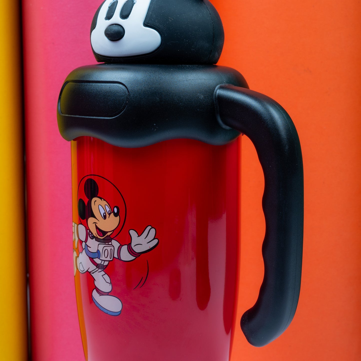 Mickey Mouse Red Travel Tumbler with Handle & Straw – Kids Favorite Drink Cup