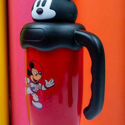 Mickey Mouse Red Travel Tumbler with Handle & Straw – Kids Favorite Drink Cup