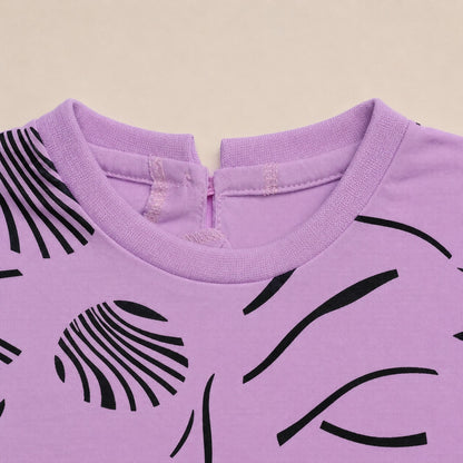 Girls Lavender Abstract Printed Co-Ord Set  EG-162
