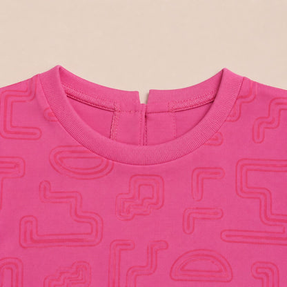 Girls Pink Printed Co-Ord Set  EG-161