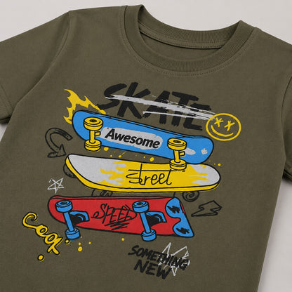 Kids Skateboard Graphic Summer Co-Ord Set EB-287