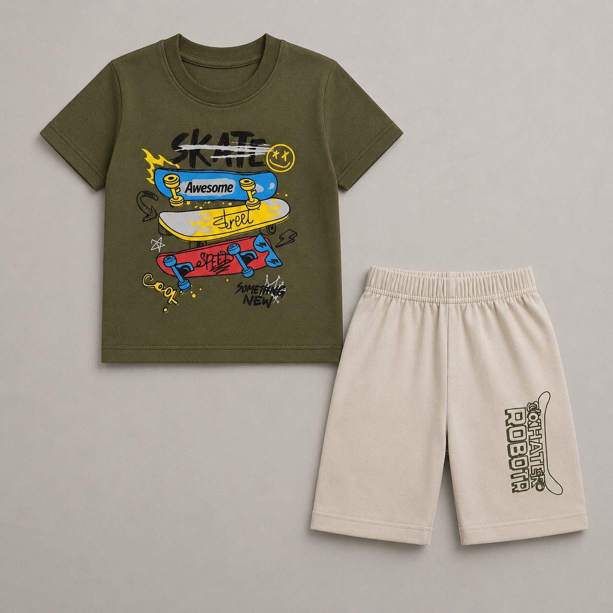 Kids Skateboard Graphic Summer Co-Ord Set EB-287