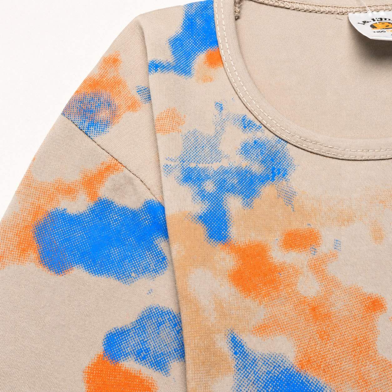 Boys Tie-Dye Summer Co-Ord Set – Beige & Blue (EB-294)