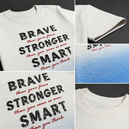 Kids' "Brave Stronger Smart" Gradient Graphic T-Shirt (China Imported)