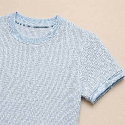 Essential Boys' Waffle-Knit Crew Neck T-Shirt – Dusty Rose