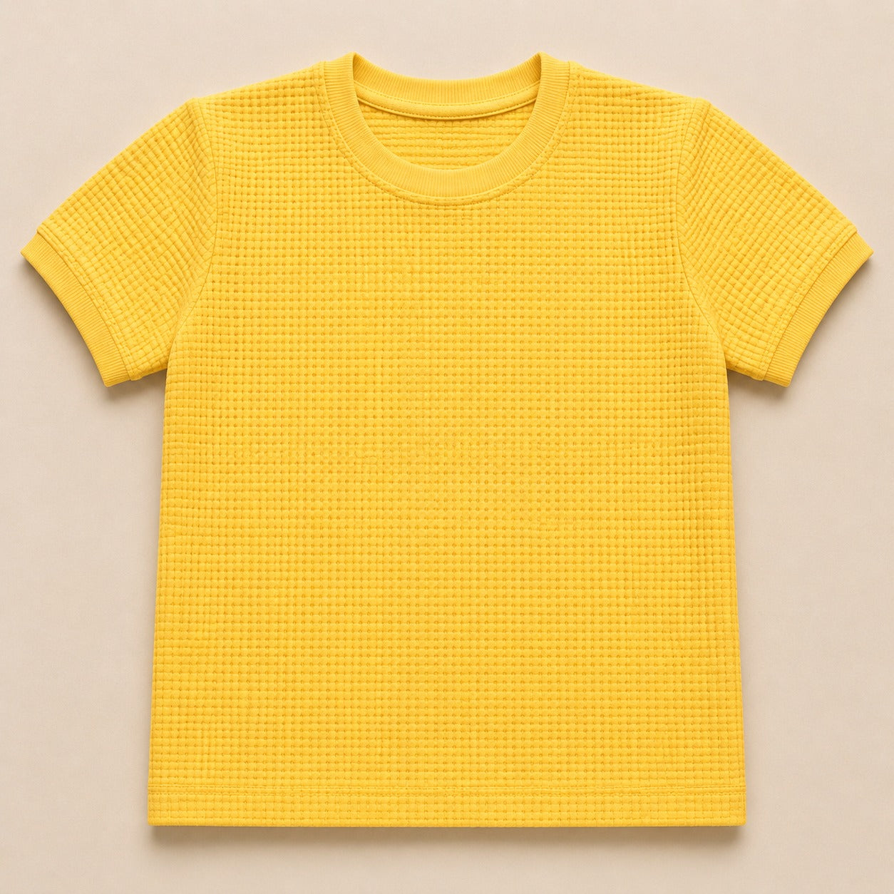 Essential Boys' Waffle-Knit Crew Neck T-Shirt – Dusty Rose
