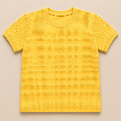 Essential Boys' Waffle-Knit Crew Neck T-Shirt – Dusty Rose