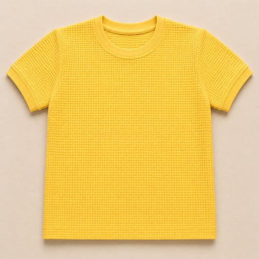 Essential Boys' Waffle-Knit Crew Neck T-Shirt – Dusty Rose