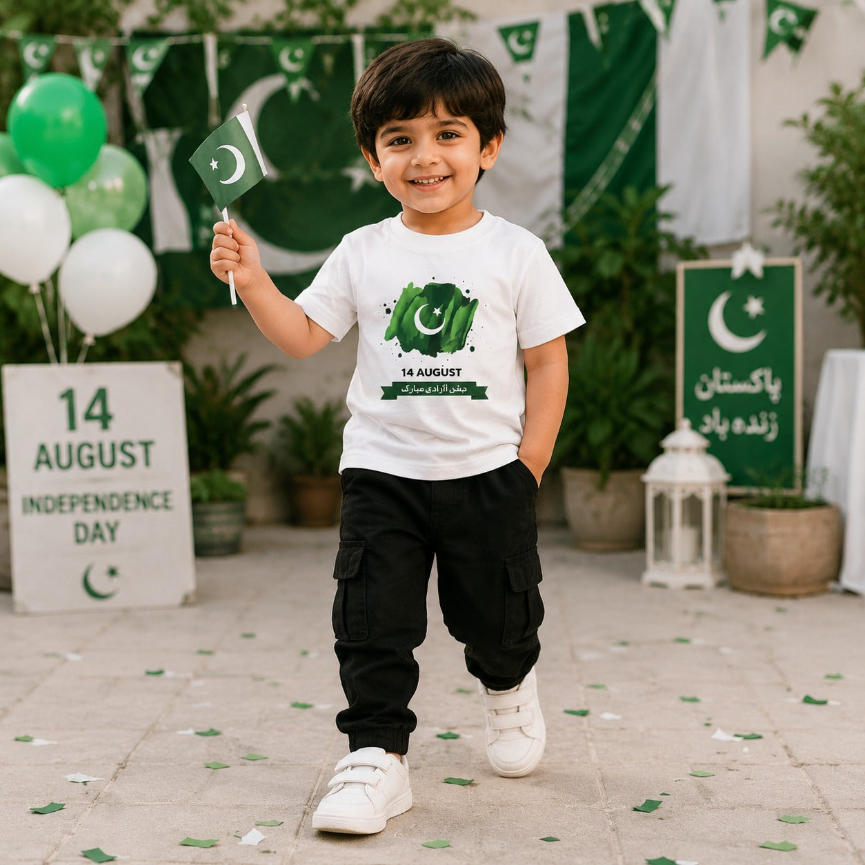 Boys 14 August Independence Day Patriotic T-Shirt - Jashn-e-Azadi Special