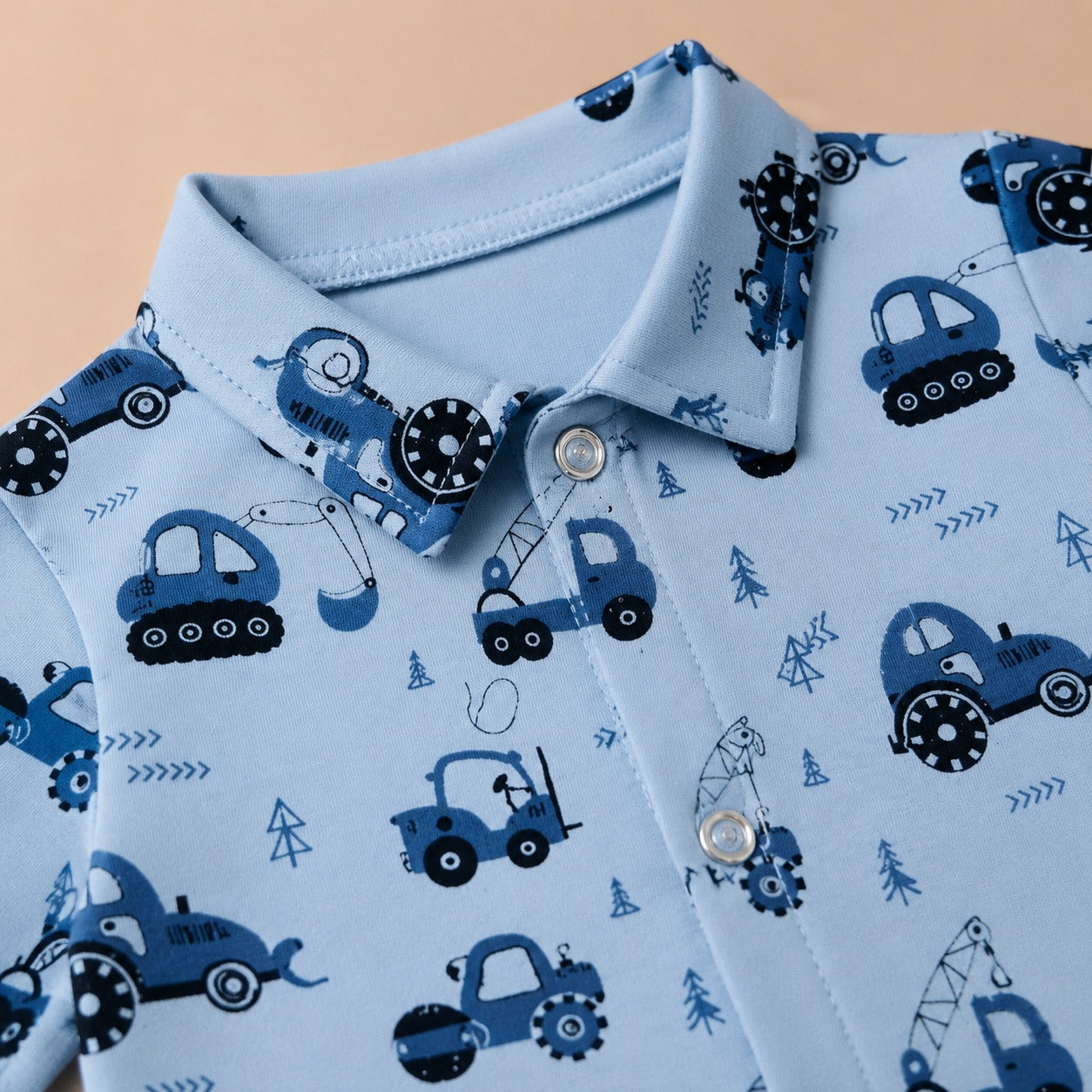 Baby Boys Premium Printed Romper | Soft Cotton Collared Summer Outfit | Comfortable Infant Wear(20)