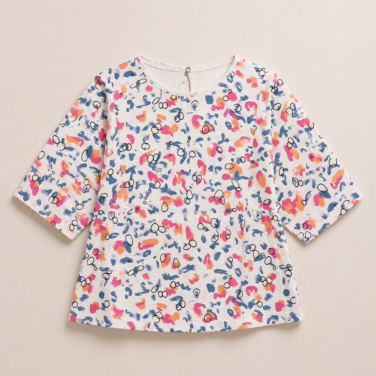 Girls Floral Print Cotton Lawn Peplum Top – Lightweight Summer Casual Wear