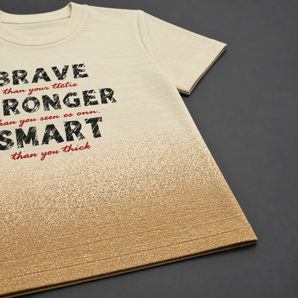 Kids' "Brave Stronger Smart" Gradient Graphic T-Shirt (China Imported)