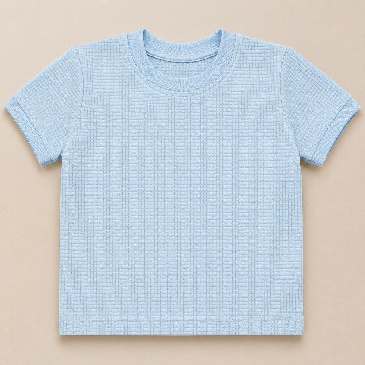 Essential Boys' Waffle-Knit Crew Neck T-Shirt – Dusty Rose