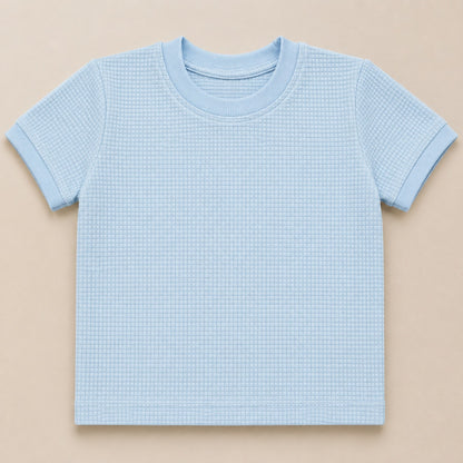 Essential Boys' Waffle-Knit Crew Neck T-Shirt – Dusty Rose