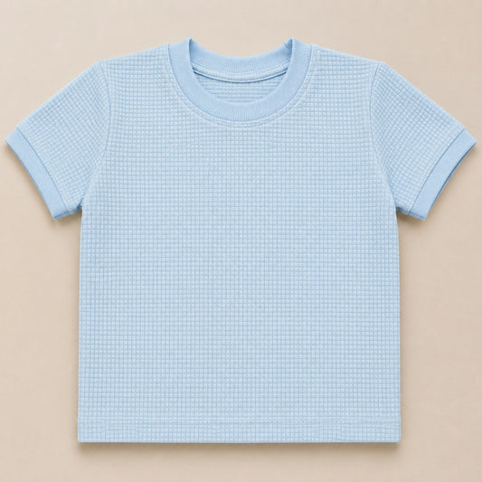 Essential Boys' Waffle-Knit Crew Neck T-Shirt – Dusty Rose