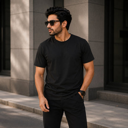 Men's Solid Round Neck Half Sleeve T-Shirt