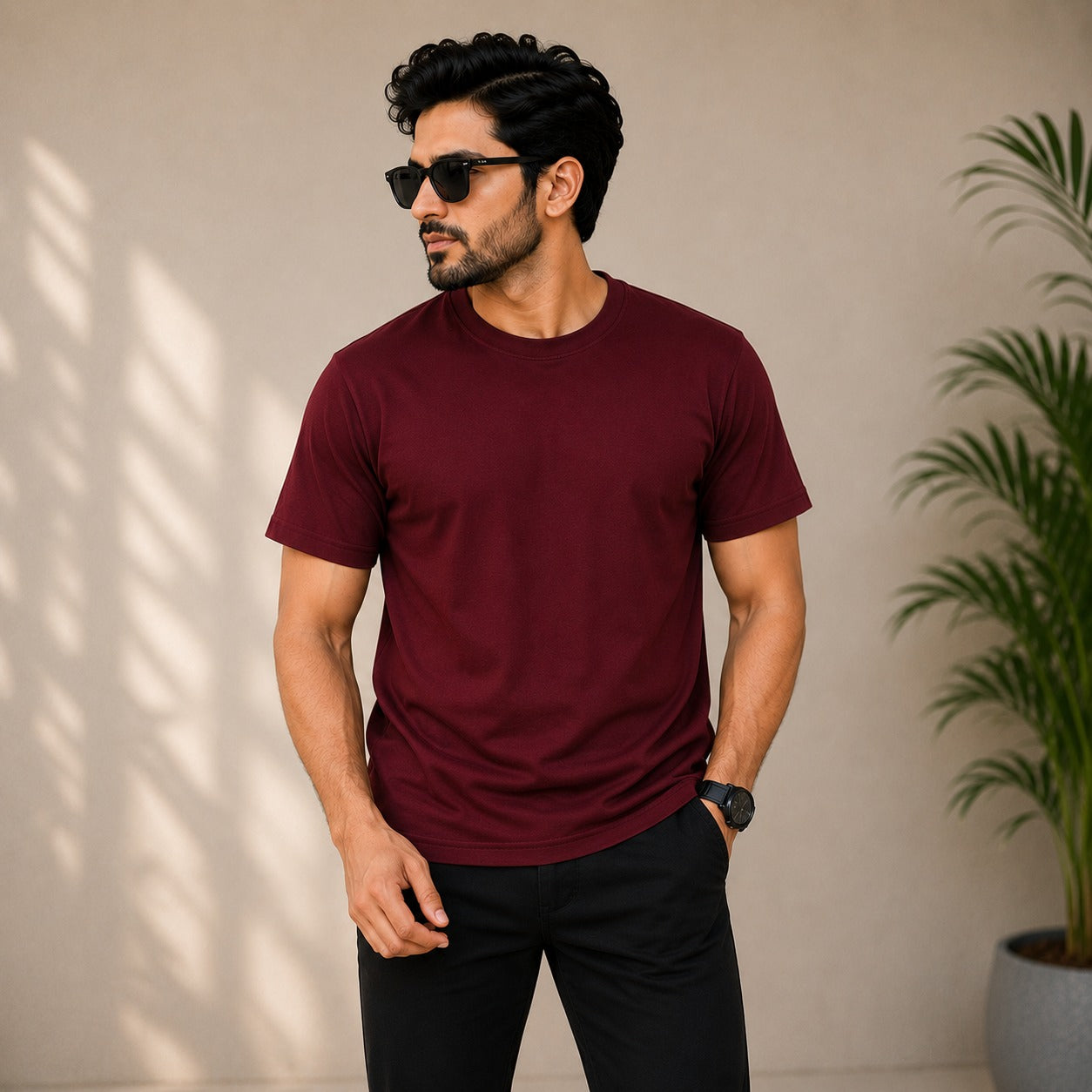 Men's Solid Round Neck Half Sleeve T-Shirt