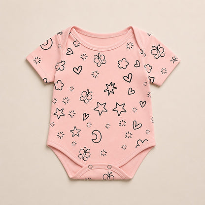Baby Girls Printed Romper – Soft Jersey Fabric