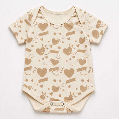Baby Girl  Printed Romper – Hearts & Smiles