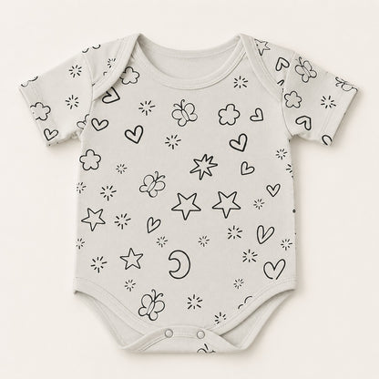 Baby Girls Printed Romper – Soft Jersey Fabric