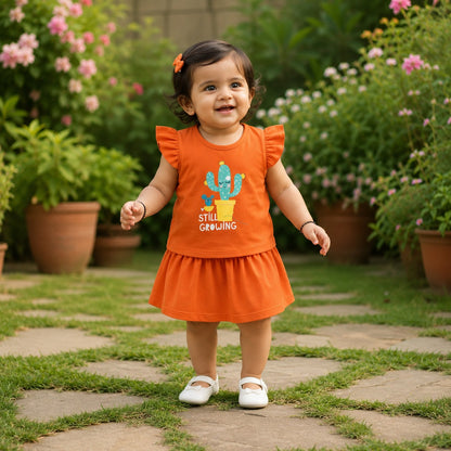 Baby Girls Flutter Sleeve Top & Skirt Set –