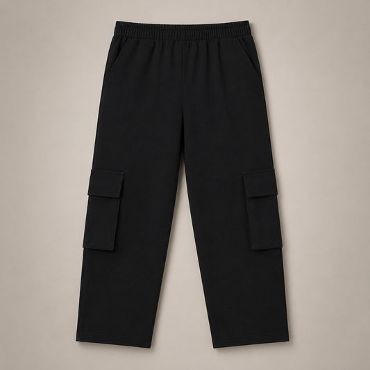 Boys Premium Black Cargo Trouser (EB 609)