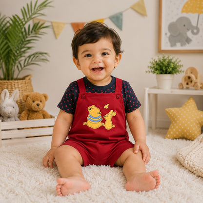 2pcs Baby Boys Romper Set – Bear & Bunny Friends