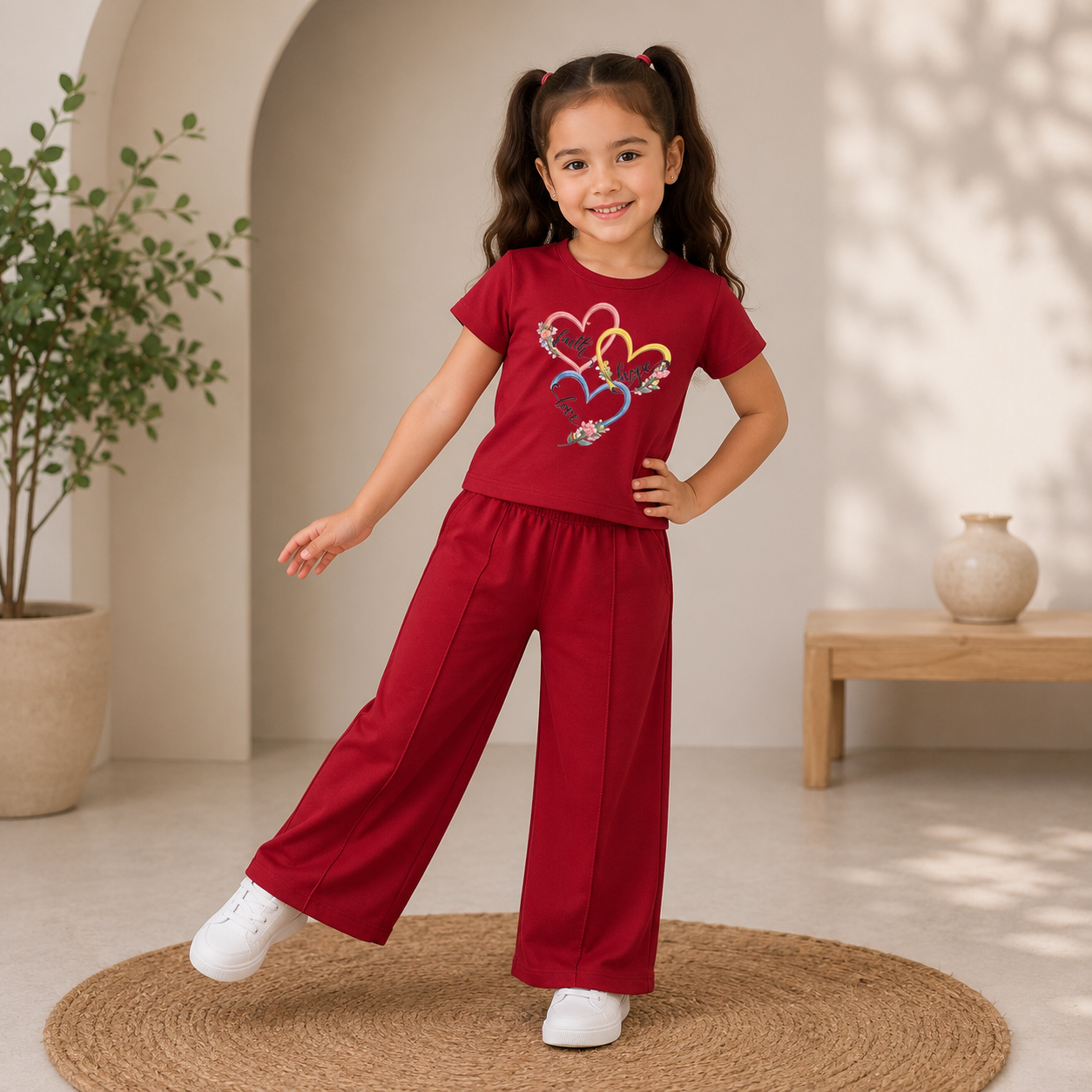 ittle Hearts Luxury Set for Girls – Premium Lne Jersey Summer Collection