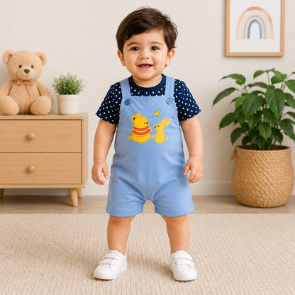 2pcs Baby Boys Romper Set – Bear & Bunny Friends