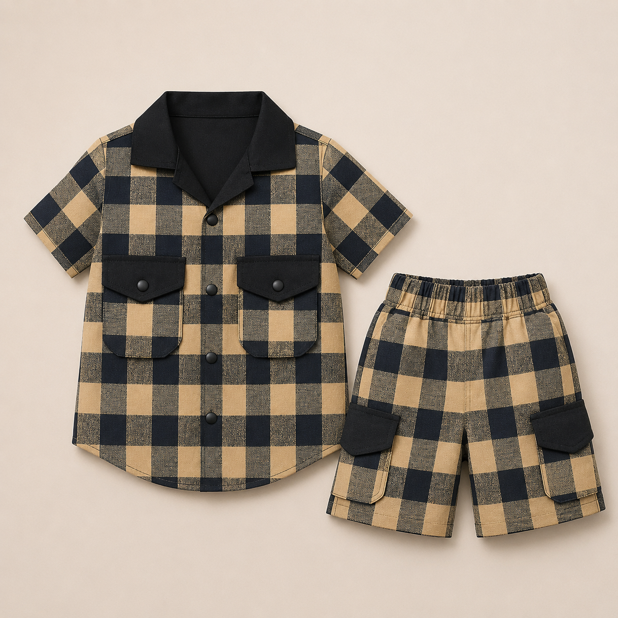 Boys Red & Black Checkered Co-Ord Set –  JB-(EB271)